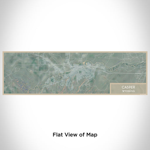 Flat View of Map Custom Casper Wyoming Map Enamel Mug in Afternoon