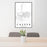 24x36 Casper Wyoming Map Print Portrait Orientation in Classic Style Behind 2 Chairs Table and Potted Plant