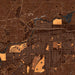 Casper Wyoming Map Print in Ember Style Zoomed In Close Up Showing Details