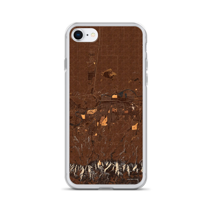 Custom Casper Wyoming Map iPhone SE Phone Case in Ember