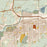 Casper Wyoming Map Print in Woodblock Style Zoomed In Close Up Showing Details