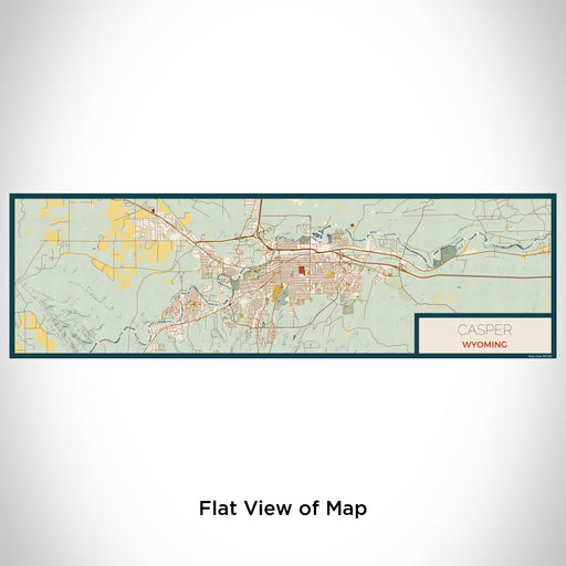 Flat View of Map Custom Casper Wyoming Map Enamel Mug in Woodblock