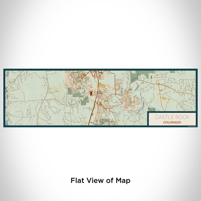Flat View of Map Custom Castle Rock Colorado Map Enamel Mug in Woodblock