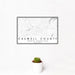 12x18 Caswell County North Carolina Map Print Landscape Orientation in Classic Style With Small Cactus Plant in White Planter