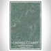 Caswell County North Carolina Map Print Portrait Orientation in Afternoon Style With Shaded Background