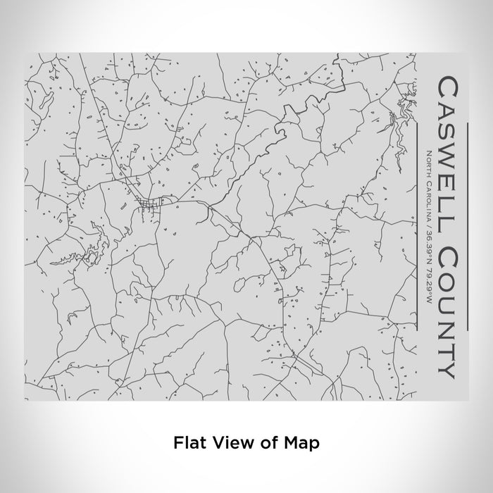 Rendered View of Caswell County North Carolina Map Engraving on 20oz Stainless Steel Insulated Bottle with Bamboo Top