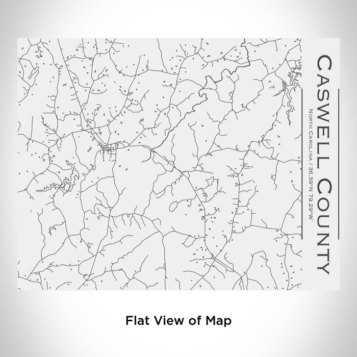 Rendered View of Caswell County North Carolina Map Engraving on 20oz Stainless Steel Insulated Bottle with Bamboo Top in White