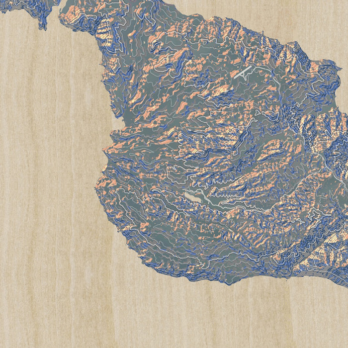 Catalina Island California Map Print in Afternoon Style Zoomed In Close Up Showing Details