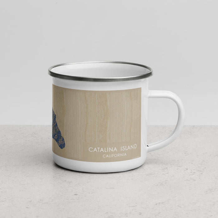 Right View Custom Catalina Island California Map Enamel Mug in Afternoon