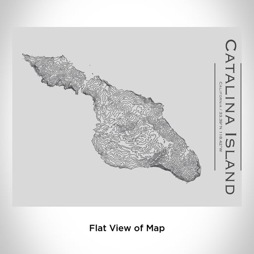 Rendered View of Catalina Island California Map Engraving on 20oz Stainless Steel Insulated Bottle with Bamboo Top