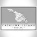 Catalina Island California Map Print Landscape Orientation in Classic Style With Shaded Background