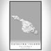 Catalina Island California Map Print Portrait Orientation in Classic Style With Shaded Background