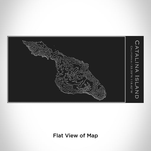 Rendered View of Catalina Island California Map Engraving on 17oz Stainless Steel Insulated Cola Bottle in Black