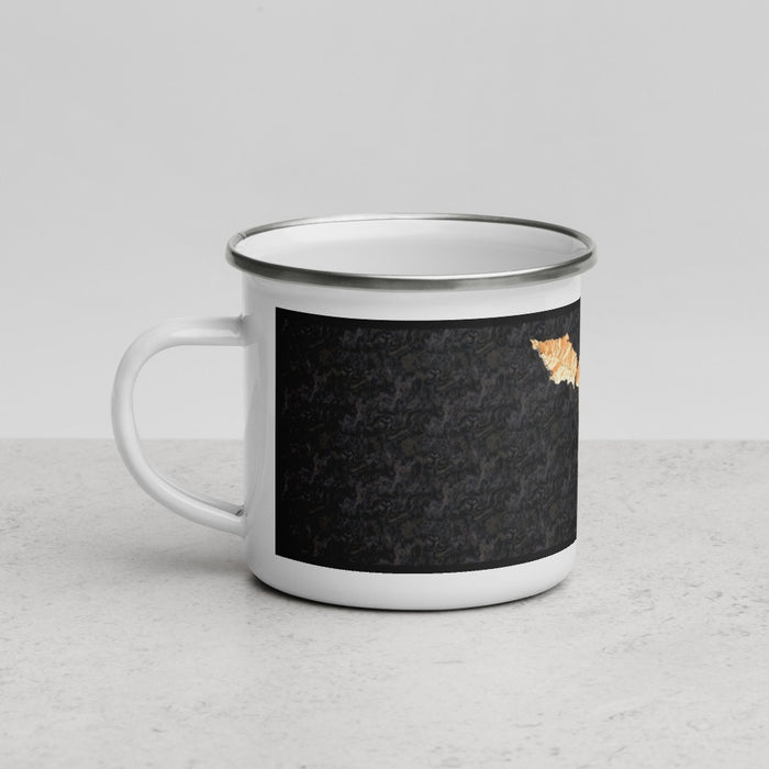 Left View Custom Catalina Island California Map Enamel Mug in Ember