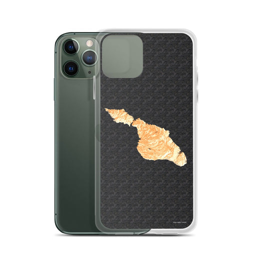 Custom Catalina Island California Map Phone Case in Ember