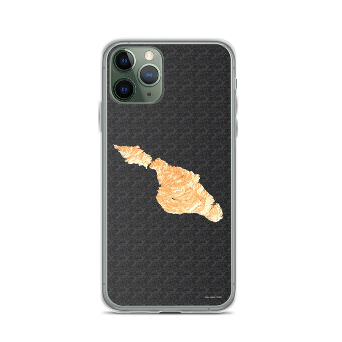 Custom iPhone 11 Pro Catalina Island California Map Phone Case in Ember