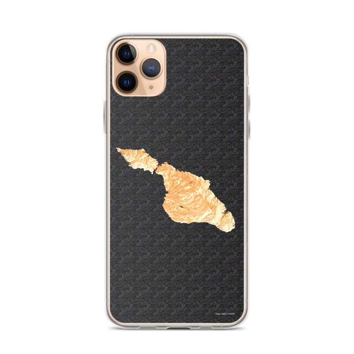 Custom iPhone 11 Pro Max Catalina Island California Map Phone Case in Ember