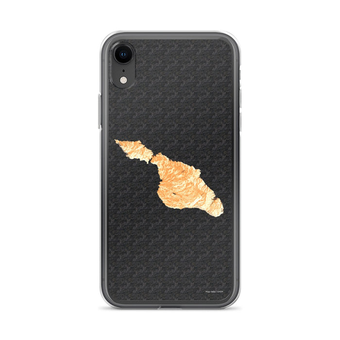 Custom iPhone XR Catalina Island California Map Phone Case in Ember