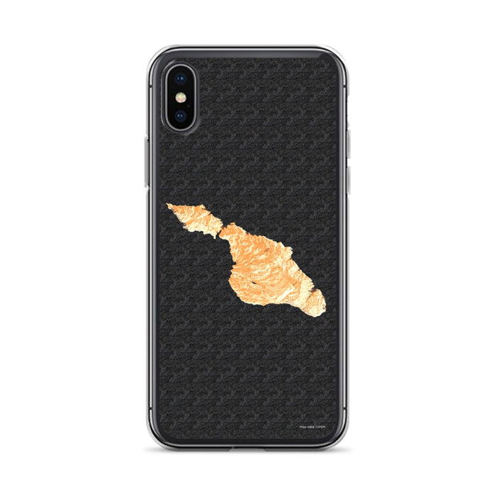 Custom iPhone X/XS Catalina Island California Map Phone Case in Ember
