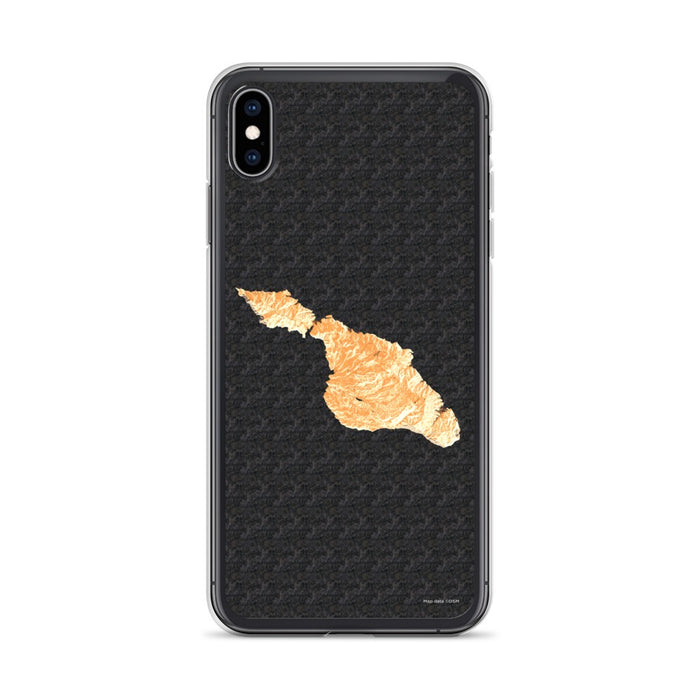 Custom iPhone XS Max Catalina Island California Map Phone Case in Ember