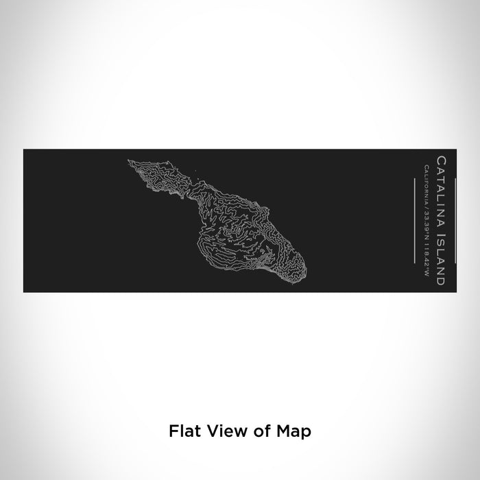 Rendered View of Catalina Island California Map Engraving on 10oz Stainless Steel Insulated Cup with Sliding Lid in Black