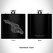 Rendered View of Catalina Island California Map Engraving on 6oz Stainless Steel Flask in Black