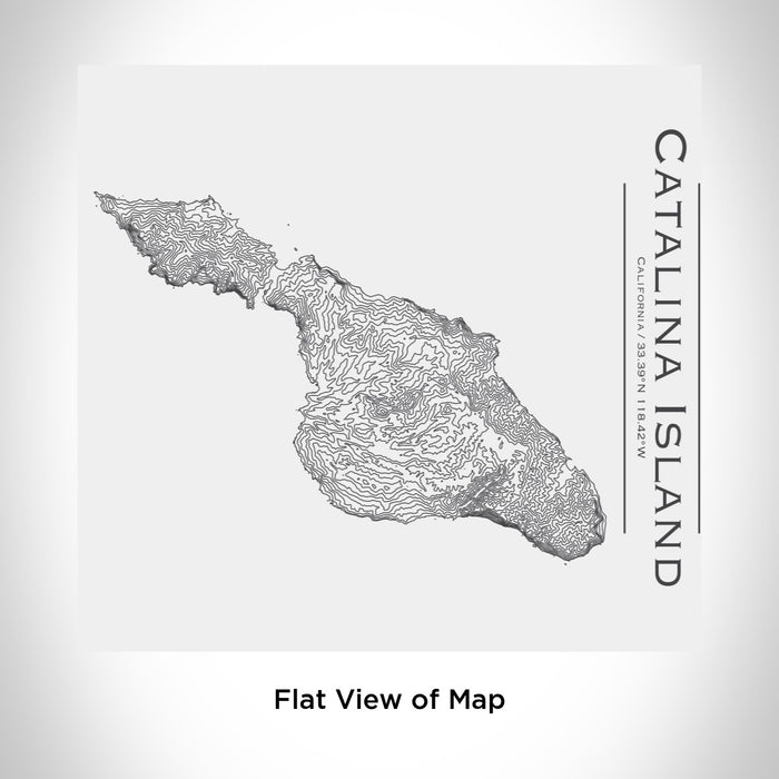Rendered View of Catalina Island California Map Engraving on 17oz Stainless Steel Insulated Tumbler in White