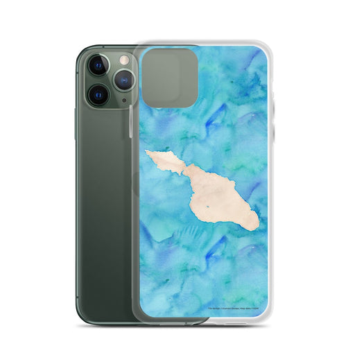 Custom Catalina Island California Map Phone Case in Watercolor