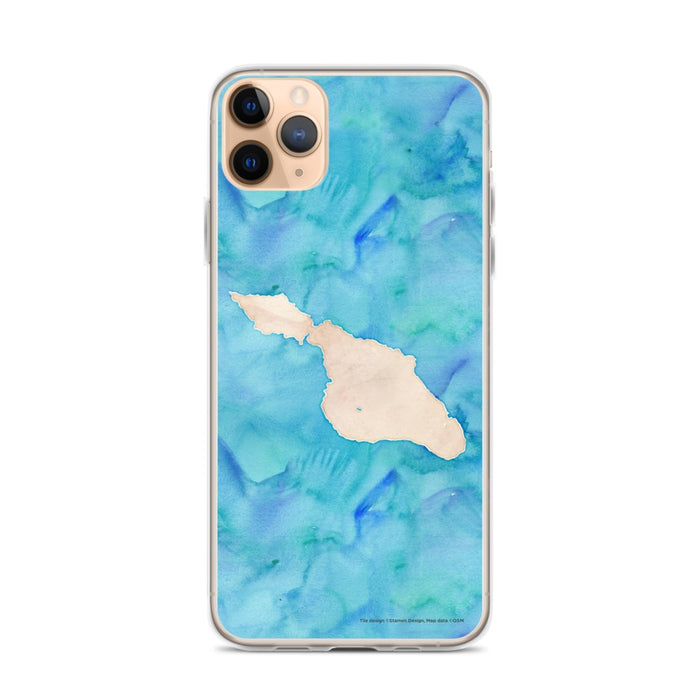 Custom iPhone 11 Pro Max Catalina Island California Map Phone Case in Watercolor