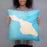 Person holding 18x18 Custom Catalina Island California Map Throw Pillow in Watercolor