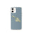 Custom iPhone 12 mini Catalina Island California Map Phone Case in Woodblock