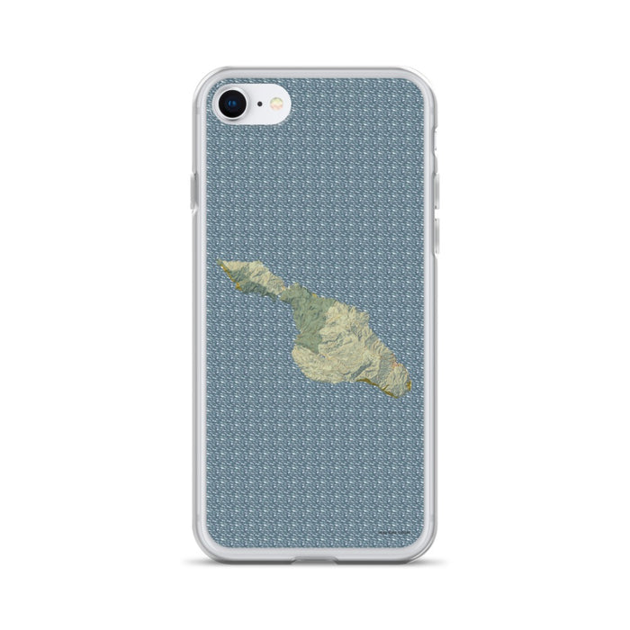 Custom iPhone SE Catalina Island California Map Phone Case in Woodblock