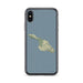 Custom iPhone X/XS Catalina Island California Map Phone Case in Woodblock