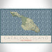 Catalina Island California Map Print Landscape Orientation in Woodblock Style With Shaded Background