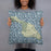 Person holding 18x18 Custom Catalina Island California Map Throw Pillow in Woodblock