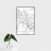 16x24 Cathedral City California Map Print Portrait Orientation in Classic Style With Tropical Plant Leaves in Water