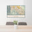 24x36 Cathedral City California Map Print Lanscape Orientation in Woodblock Style Behind 2 Chairs Table and Potted Plant