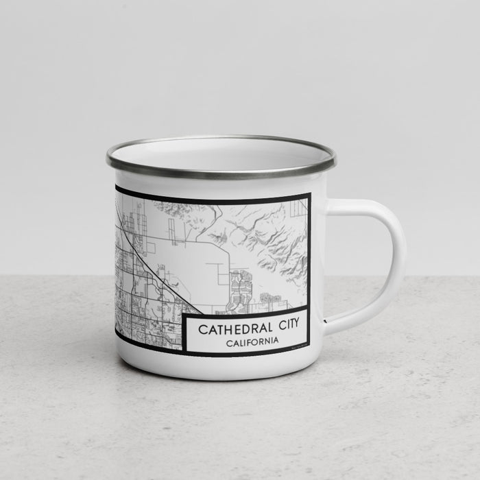 Right View Custom Cathedral City California Map Enamel Mug in Classic