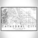 Cathedral City California Map Print Landscape Orientation in Classic Style With Shaded Background