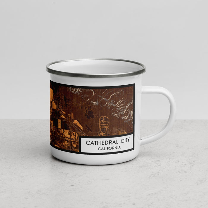 Right View Custom Cathedral City California Map Enamel Mug in Ember