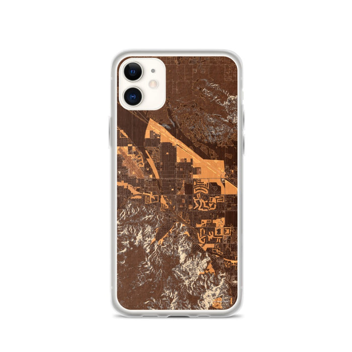 Custom iPhone 11 Cathedral City California Map Phone Case in Ember