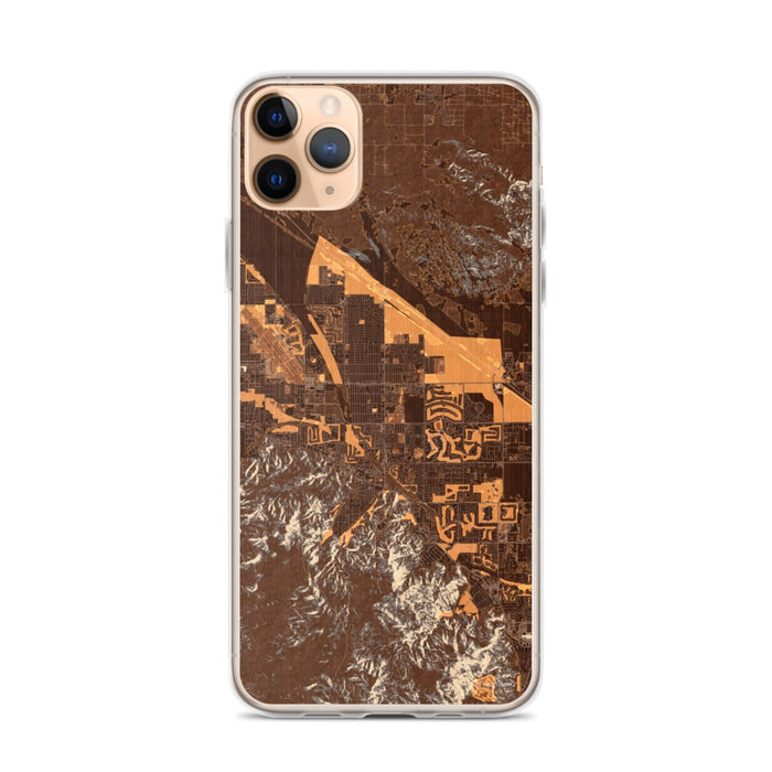 Custom iPhone 11 Pro Max Cathedral City California Map Phone Case in Ember