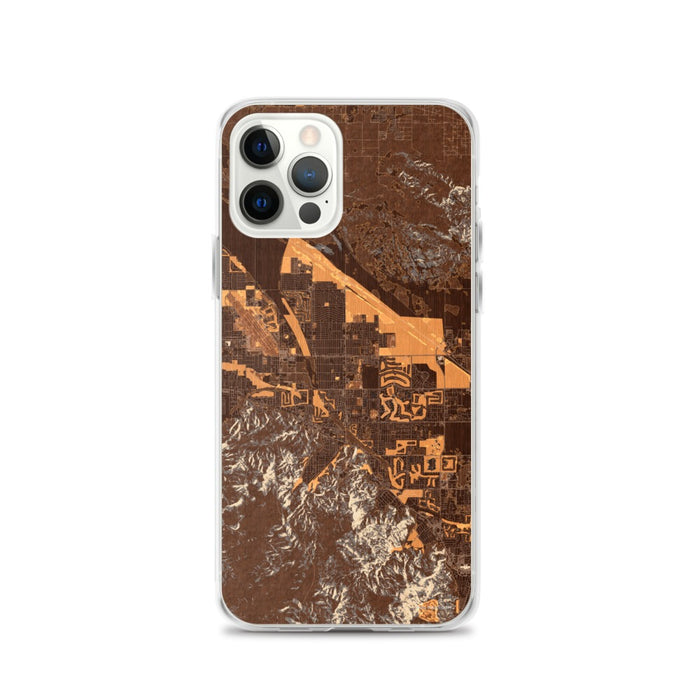 Custom iPhone 12 Pro Cathedral City California Map Phone Case in Ember