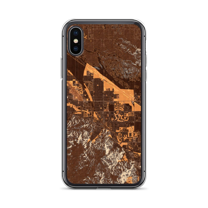 Custom iPhone X/XS Cathedral City California Map Phone Case in Ember