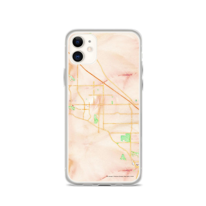 Custom iPhone 11 Cathedral City California Map Phone Case in Watercolor