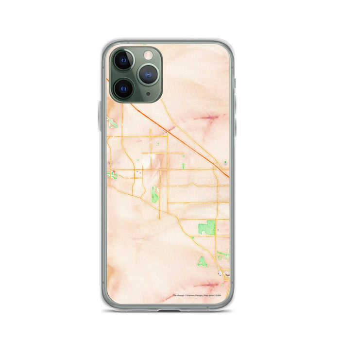 Custom iPhone 11 Pro Cathedral City California Map Phone Case in Watercolor