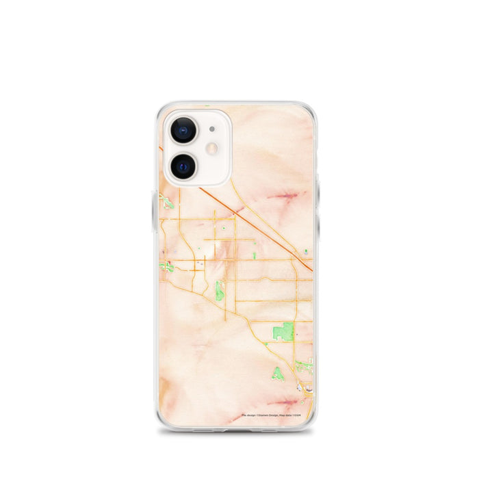 Custom iPhone 12 mini Cathedral City California Map Phone Case in Watercolor
