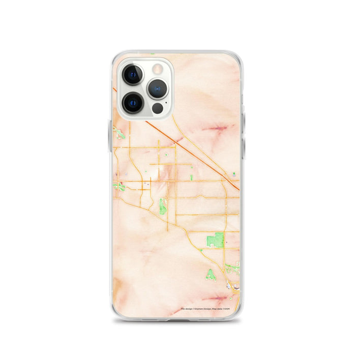 Custom iPhone 12 Pro Cathedral City California Map Phone Case in Watercolor