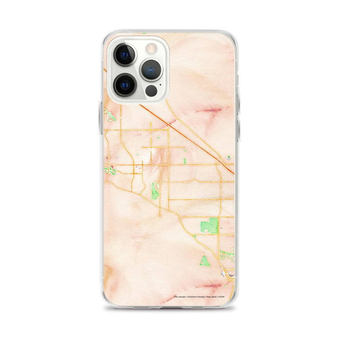 Custom iPhone 12 Pro Max Cathedral City California Map Phone Case in Watercolor