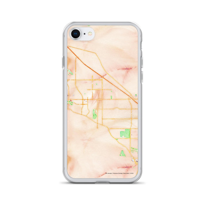 Custom iPhone SE Cathedral City California Map Phone Case in Watercolor